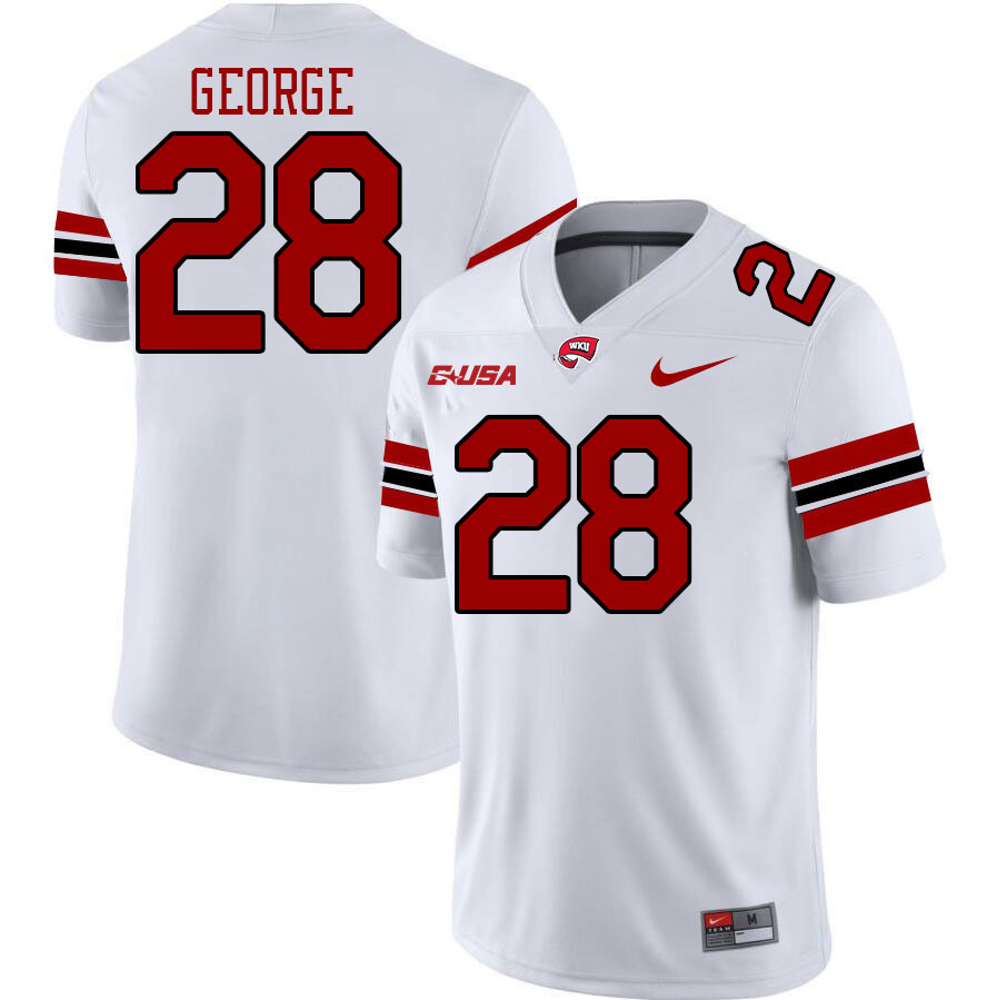 Western Kentucky Hilltoppers #28 Ely George College Football Jerseys Stitched Sale-White